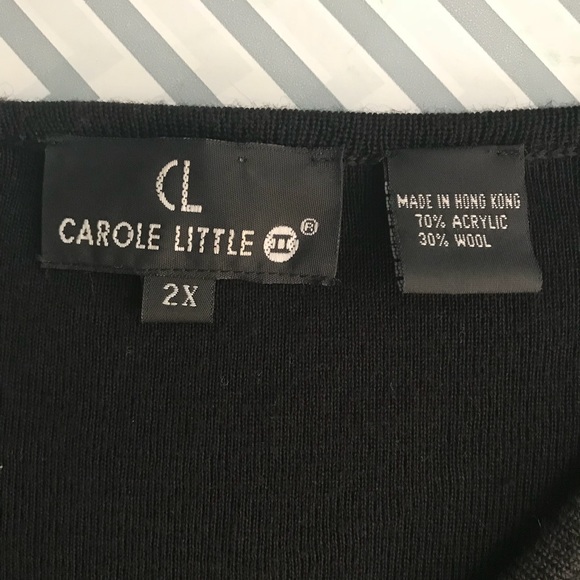 Carole Little 2X wool black & gold holiday sweater - Picture 3 of 8